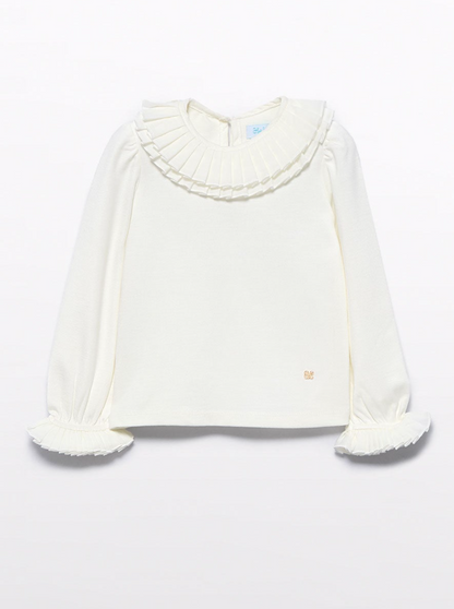 Baby Girl Pleated Long Sleeve Shirt