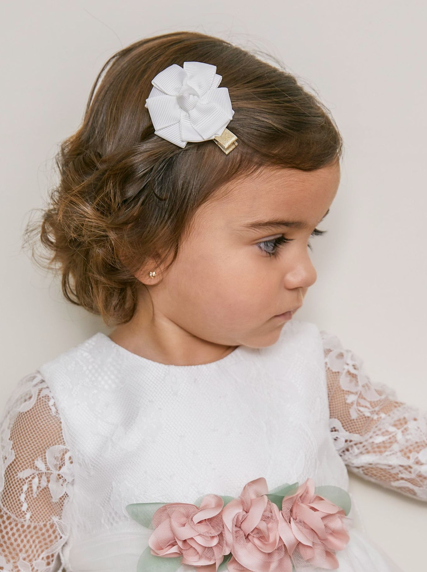 Baby Girl Headband and Flower Clip Set