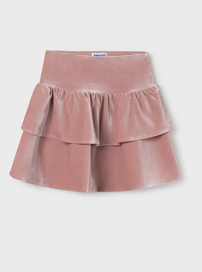 Teen Girl Velvet Tiered Mini Skirt