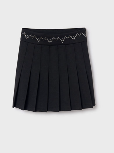 Teen Girl Pleated Studded Skirt