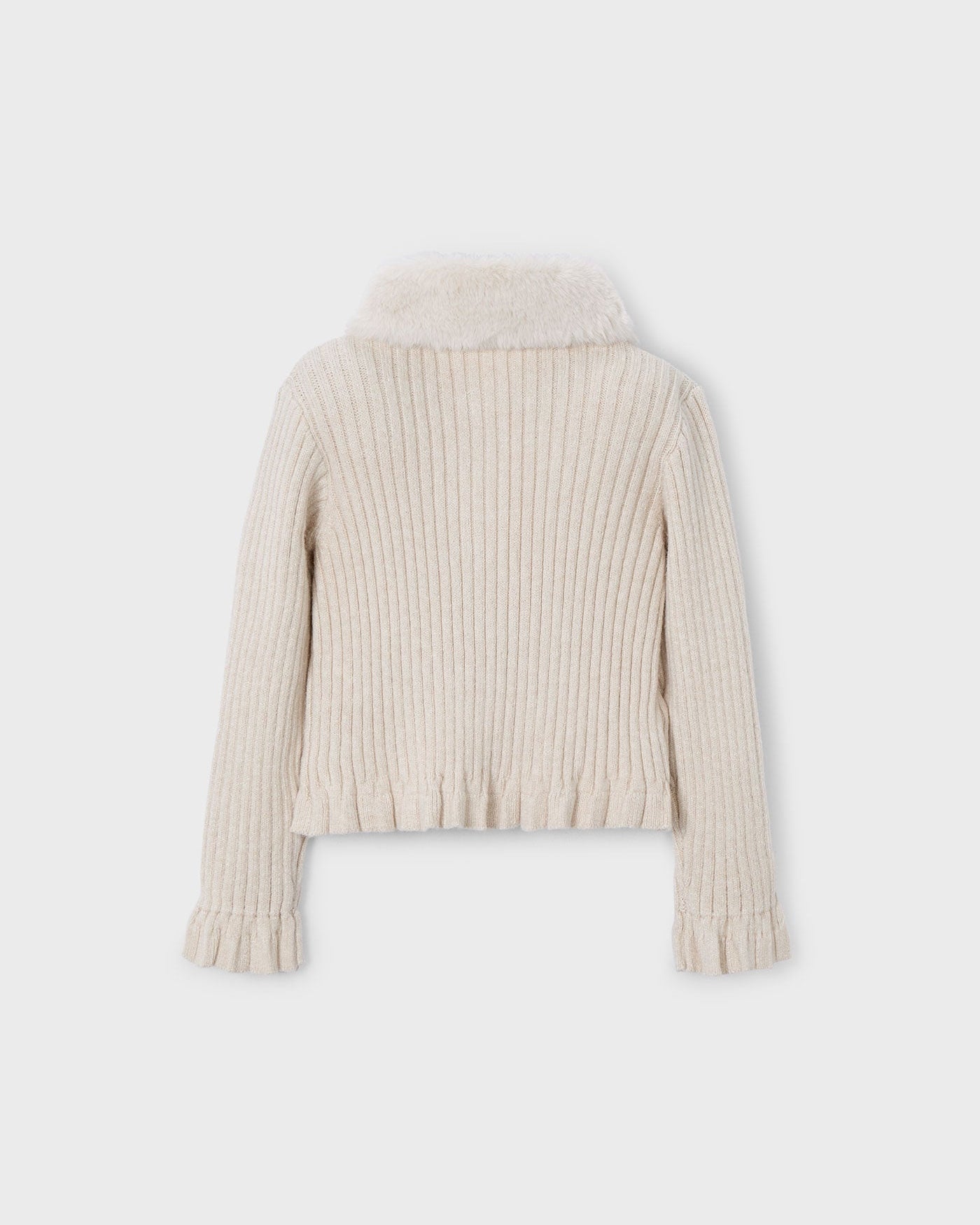 Mayoral Girls Faux Fur Collar Cardigan_ 4311