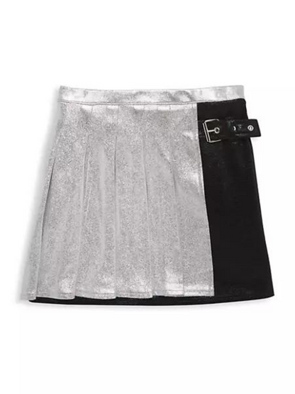 MIA Silver & Black Schoolgirl Pleated Skirt _336-1950