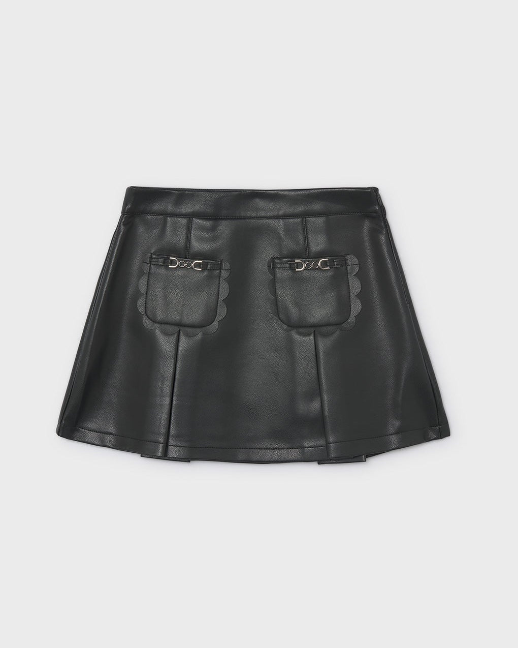 Mayoral Girls Faux Leather Jacket & Skirt Set