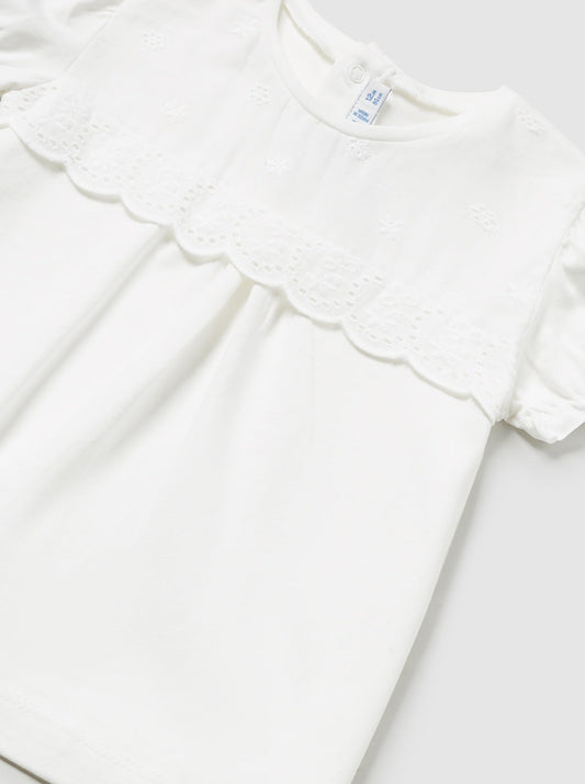 Mayoral Baby Eyelet Embroidery T-Shirt_ 1006-44
