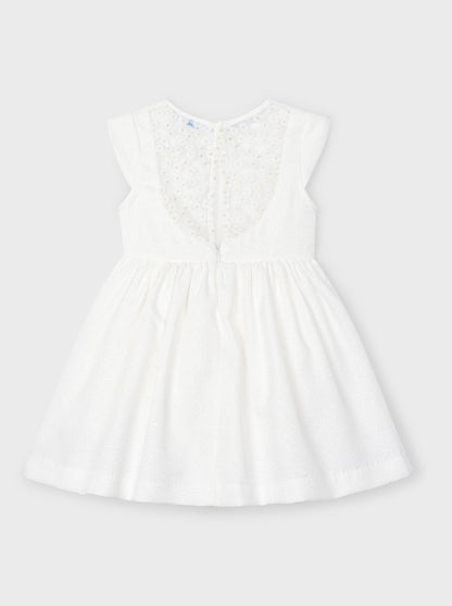 Mayoral Mini White Embroidery Dress