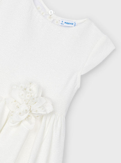 Mayoral Mini White Embroidery Dress