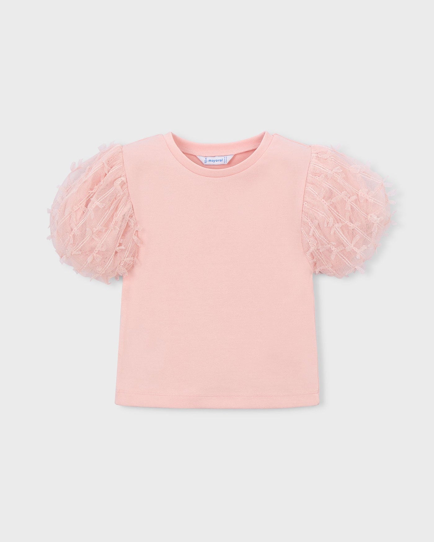 Mayoral Girls Short Sleeve Sleeve Tulle Shirt_ 3001