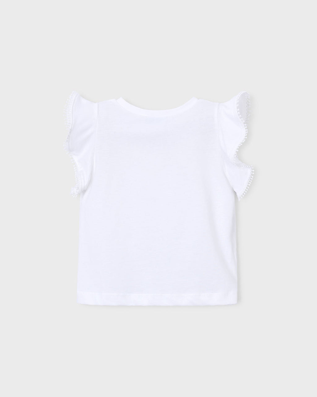 Mayoral Girls Short Sleeve T-Shirt With Lace Trim_ 3008