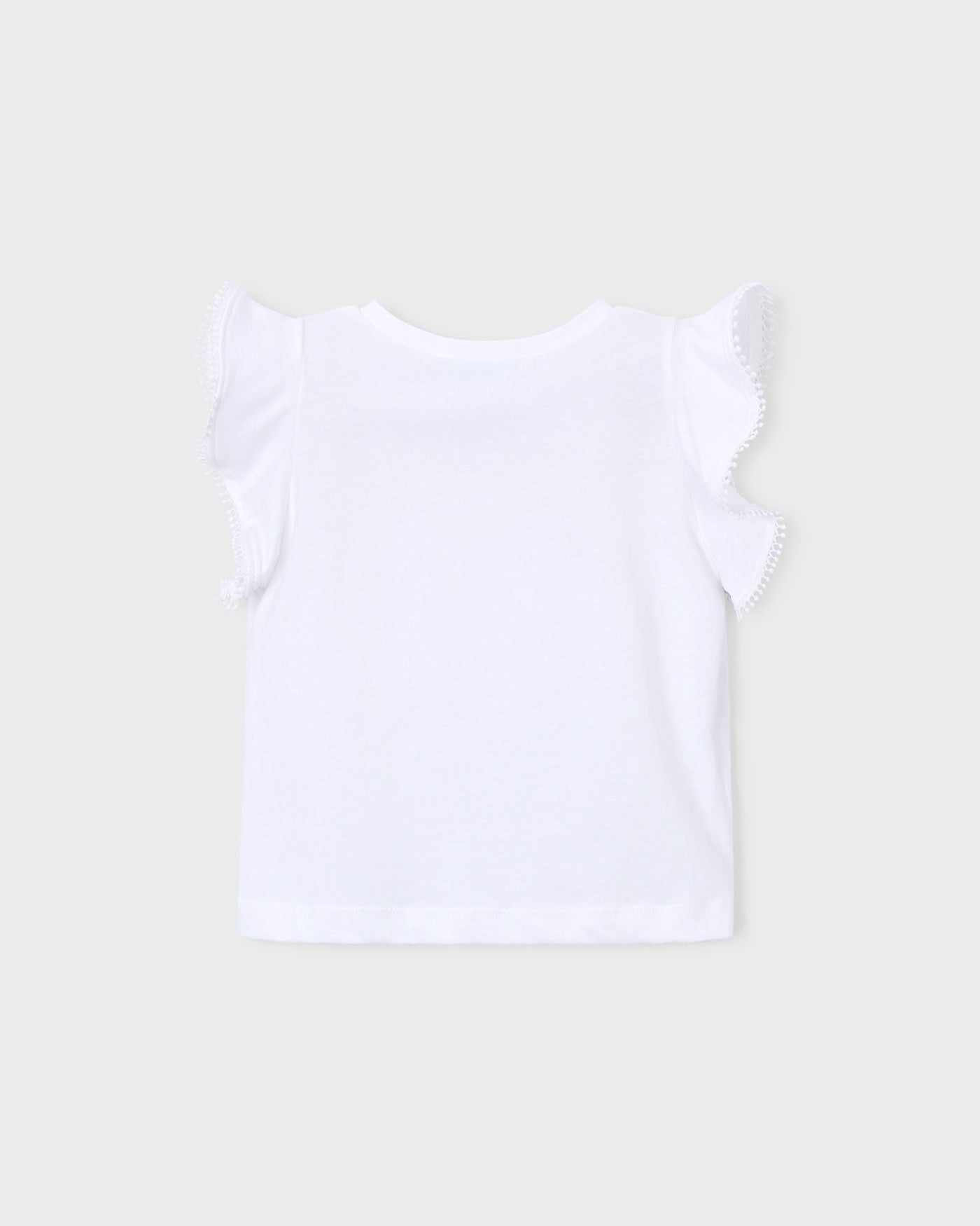 Mayoral Girls Short Sleeve T-Shirt With Lace Trim_ 3008