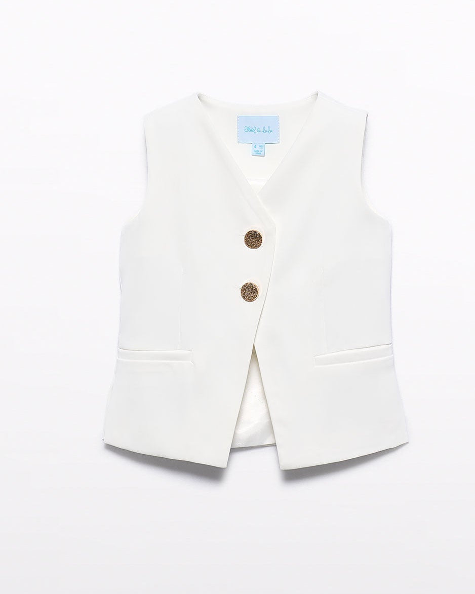 Abel & Lula Girls Crepe Vest_ 5176