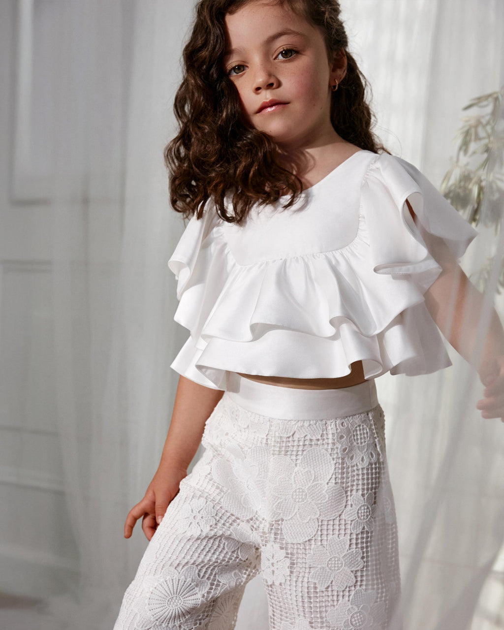 Abel & Lula Girls Lace Culotte Pants Set_ 5212