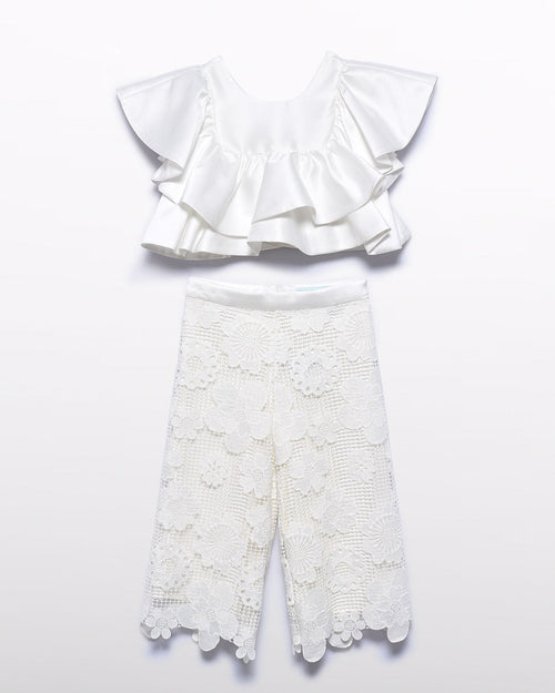 Abel & Lula Girls Lace Culotte Pants Set_ 5212