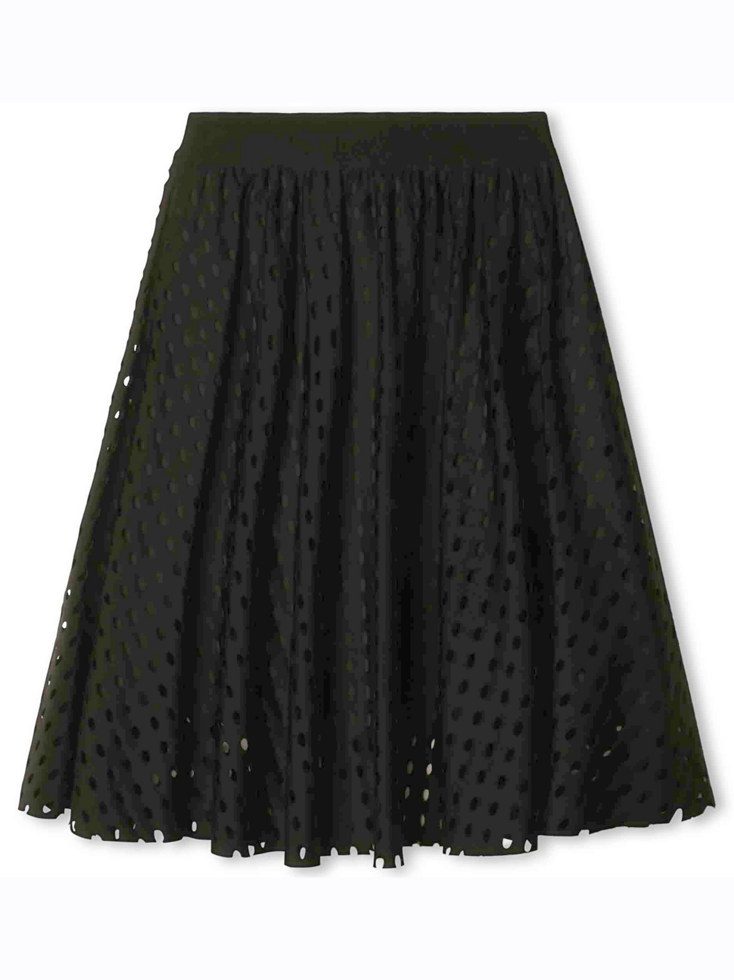 Junior Black Laser Cut Fancy Jersey Long Skirt