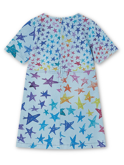 Stella McCartney Blue/Multi Scribble Stars Denim Dress _TT1F51Z1341-999MC