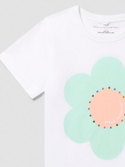 Stella McCartney Baby White T-shirt W/ Festive Flower Print _TU8141-Z0434-101