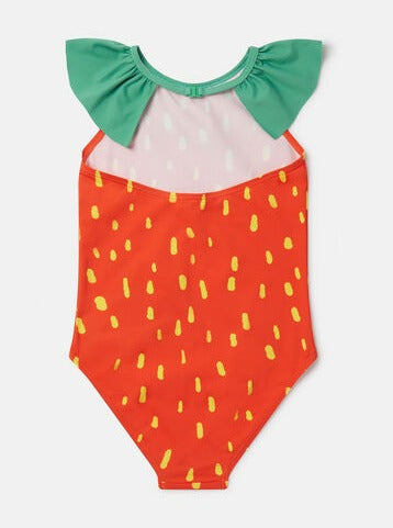 Stella McCartney Red Strawberry Spots Swimsuit W/ Frill Details _TUCB65-Z1773-421GL