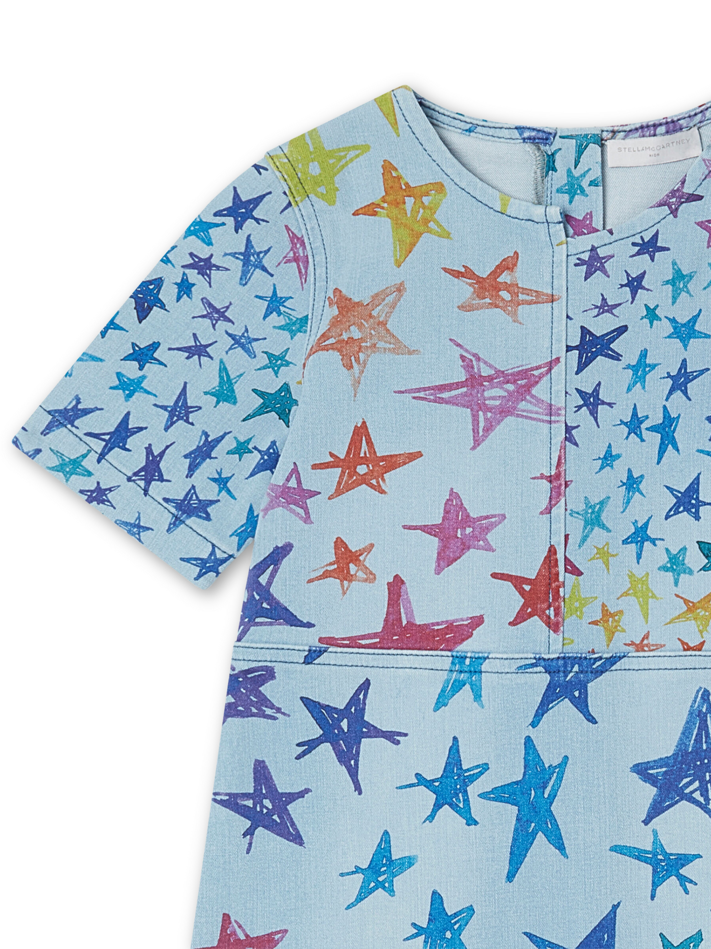 Stella McCartney Blue/Multi Scribble Stars Denim Dress _TT1F51Z1341-999MC