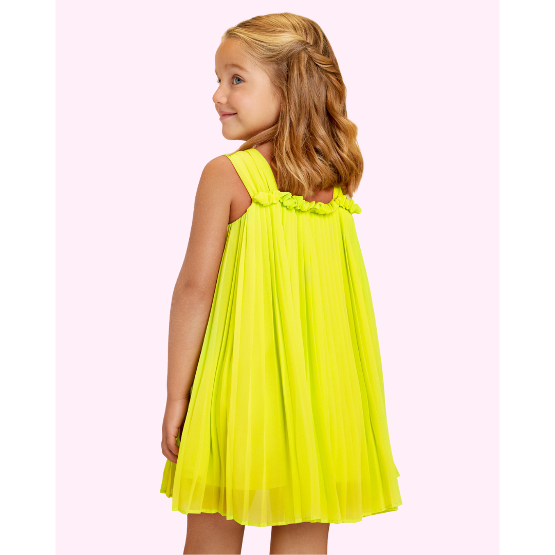 Abel & Lula Sleeveless Pleated Dress _Yellow 5055-076