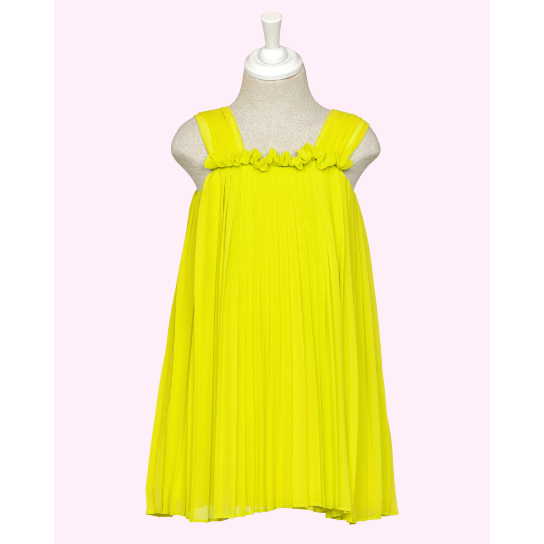 Abel & Lula Sleeveless Pleated Dress _Yellow 5055-076