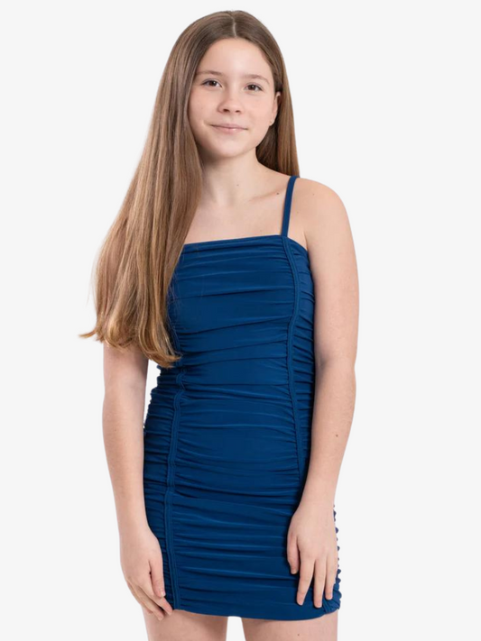 Cheryl Kids Ava Ruched Spaghetti Strap Fitted Dresses