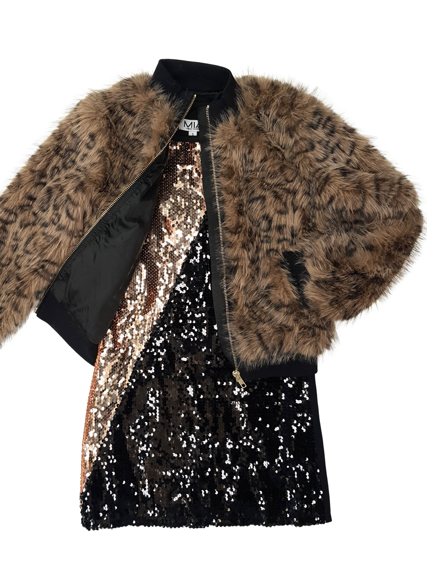 MIA Mocha Animal Print Fur Jacket _665-0801