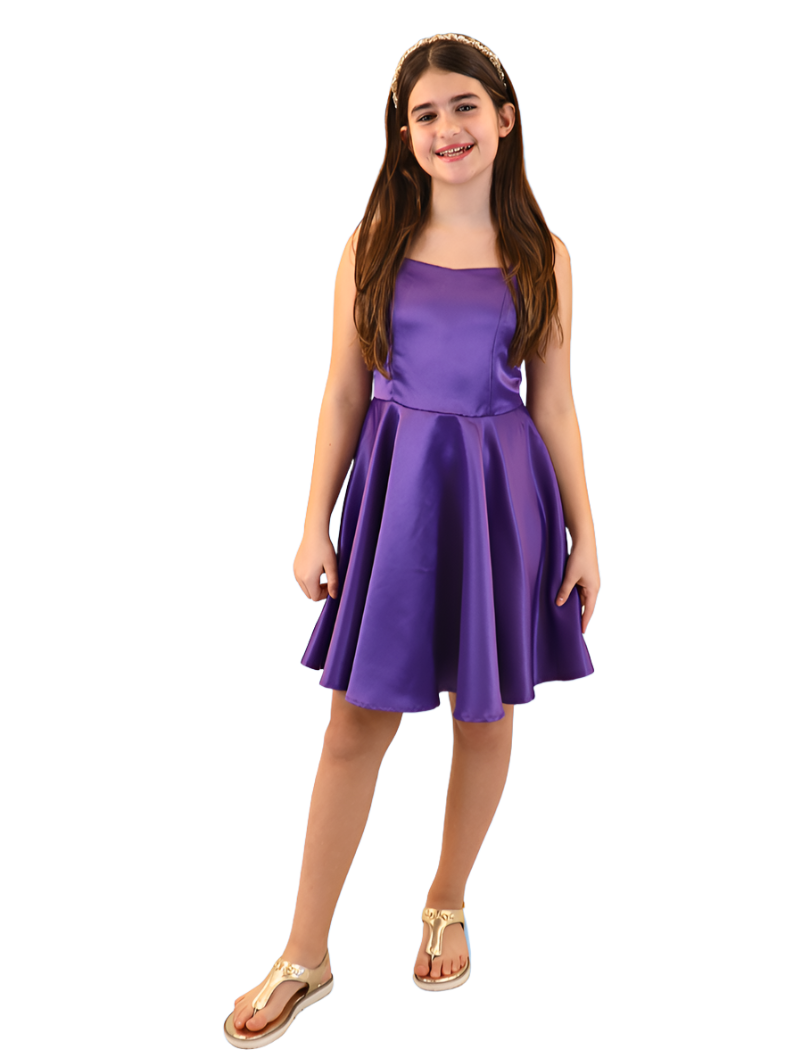 Shop Teen Girls White Tie N Dye Nylon Purple Flared Dress Online at Best  Price
