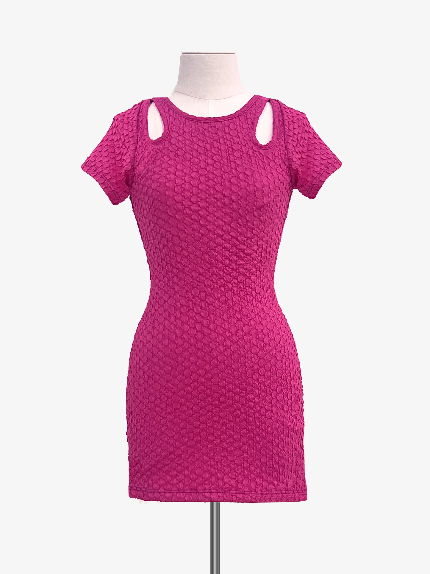 Cheryl Kids Pink Textured Fitted Dress