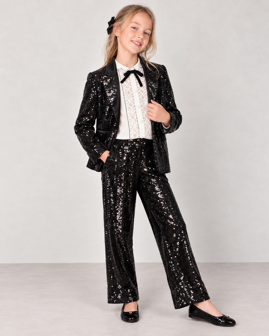 Abel & Lula Girls Sequin Suit