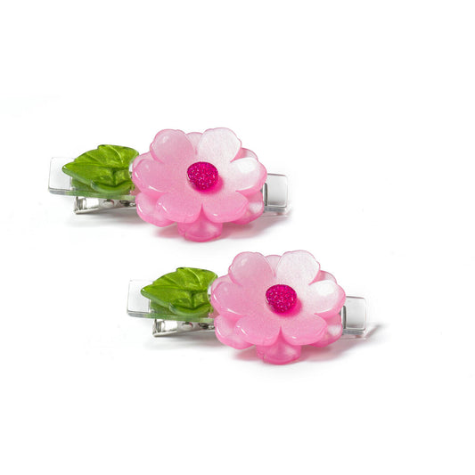 LR-Peonies Flower Satin Pink Hair Clips _AC014B-3J