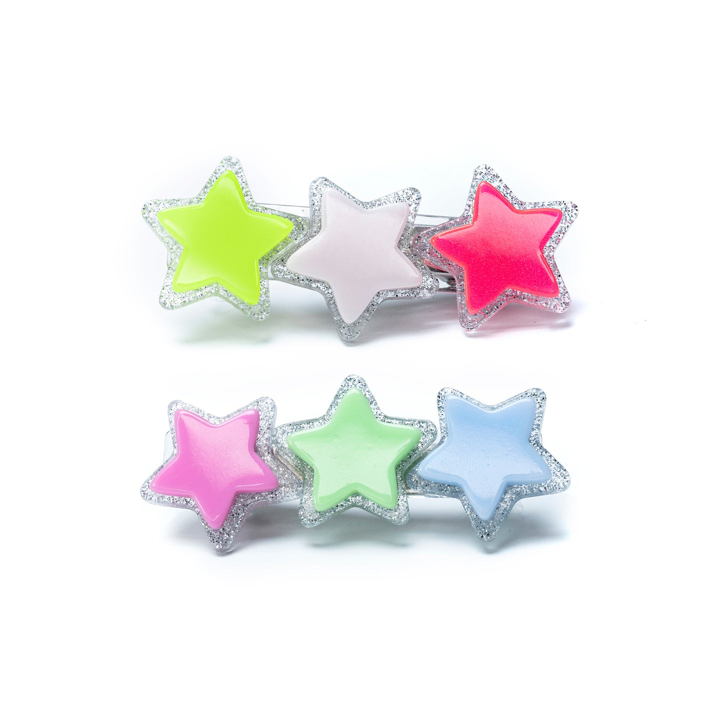 LR-Multi Stars Neon Hair Clips