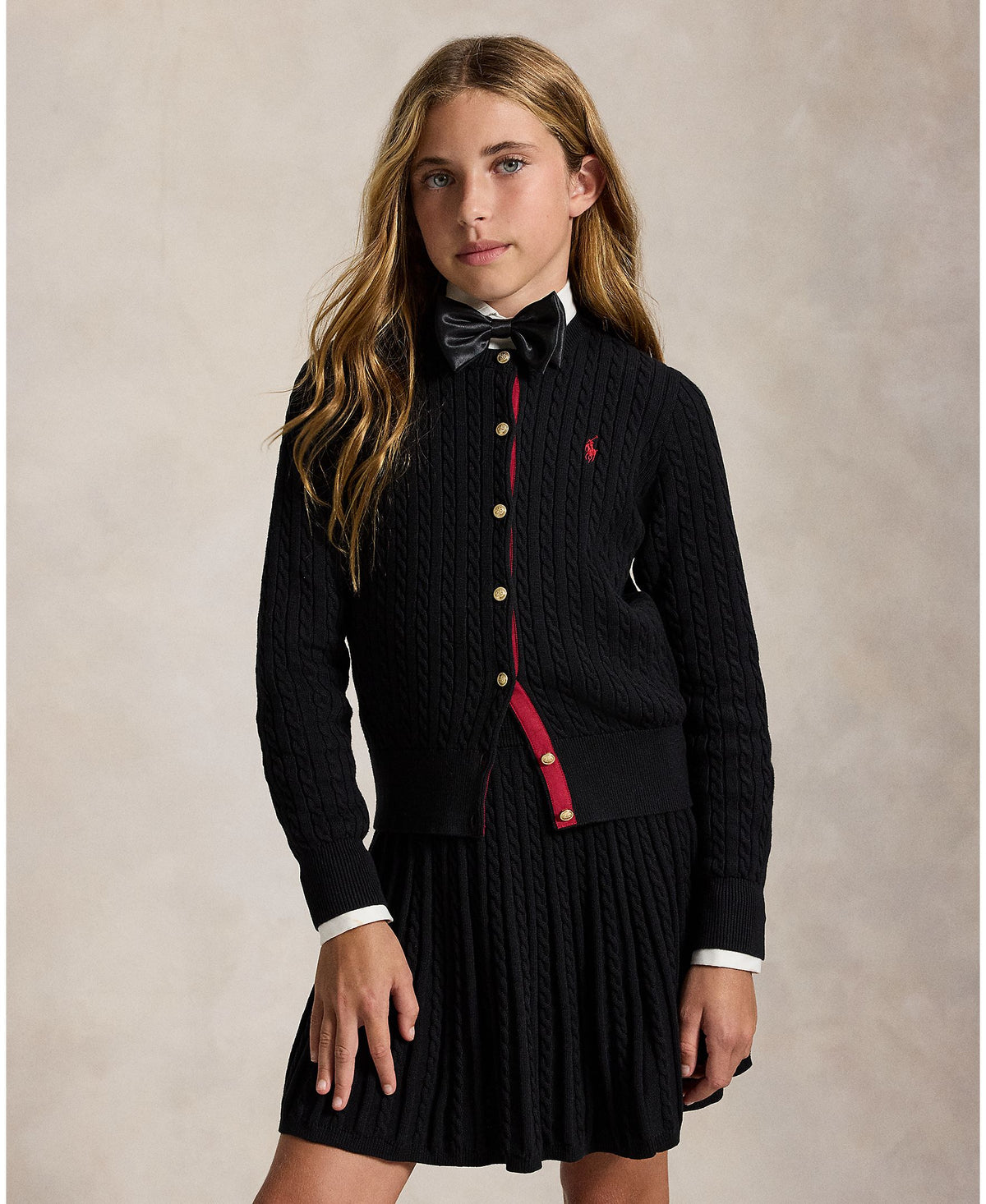 Ralph Lauren Girls Polo Cotton Cardigan & Skirt Set