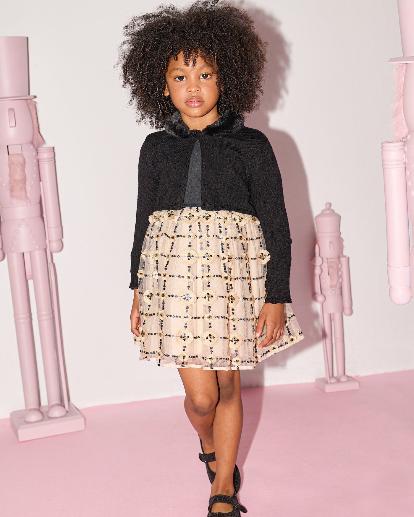Abel & Lula Girls Fur Knit Cardigan
