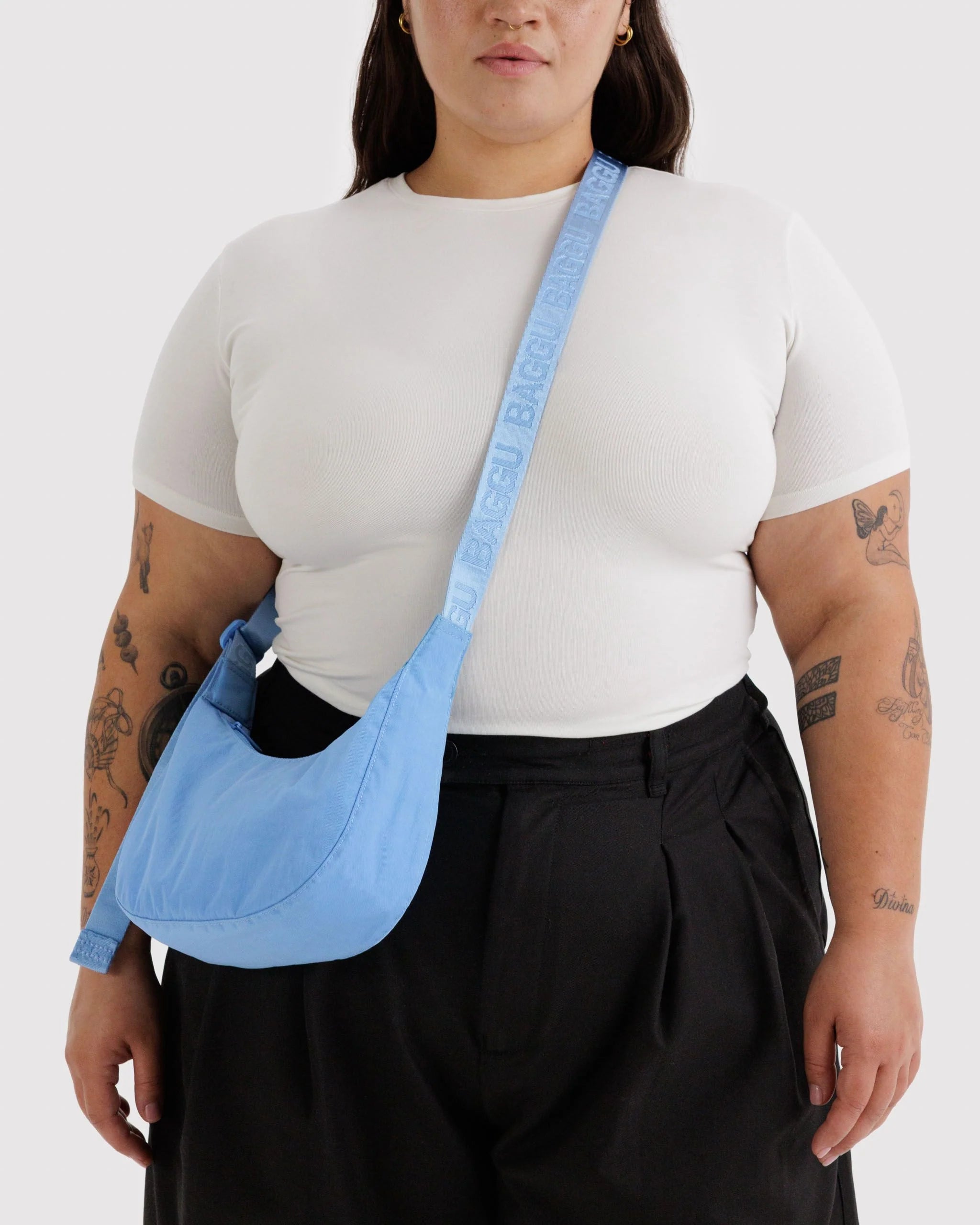 Baggu Small Nylon Light Blue Crescent Bag