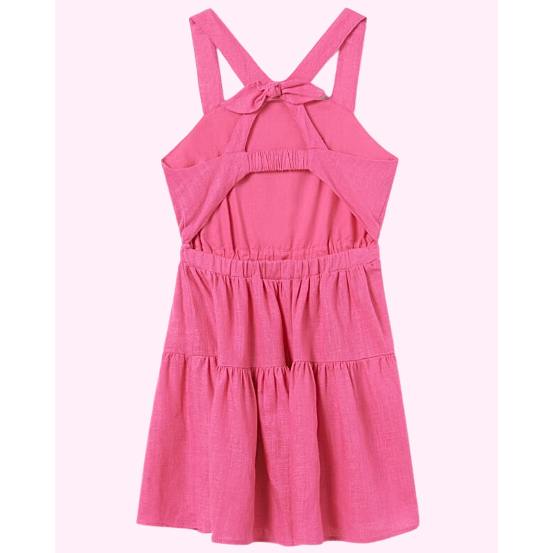 Mayoral Junior Sleeveless Dress w/Tiered Skirt _Pink 6930-067