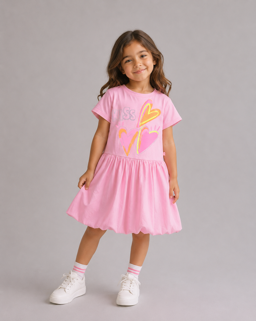 Billie Blush Girls Heart Graphic Dress_ U21825