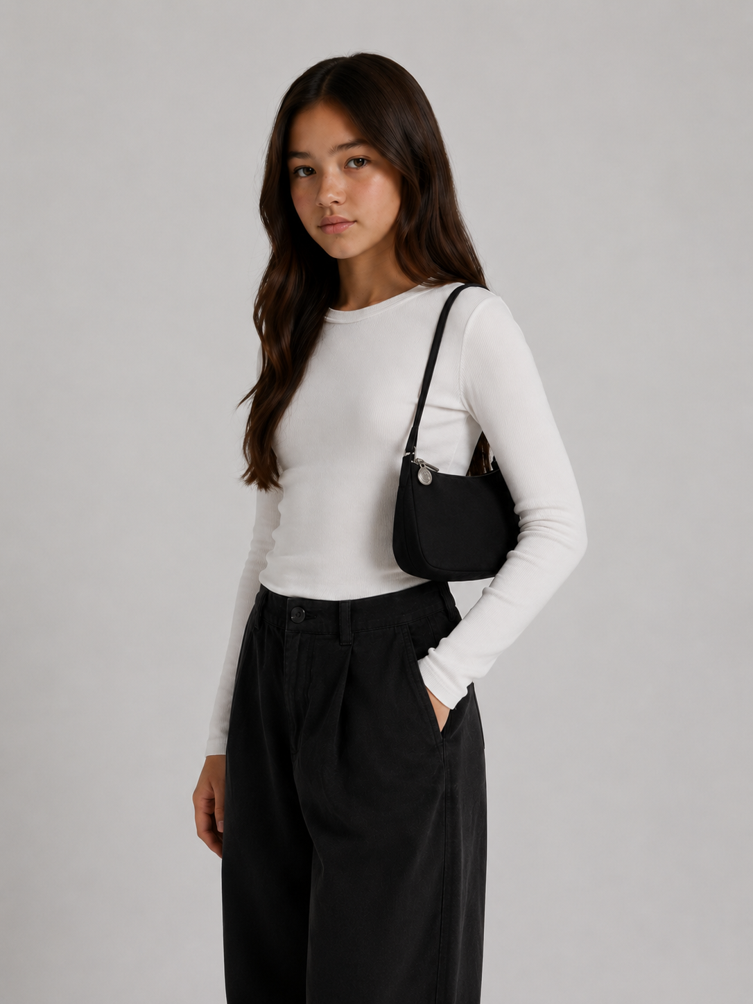 Baggu Black Nylon Pochette Bag