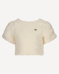 Short-sleeve cream-colored top for girls by Le Chic