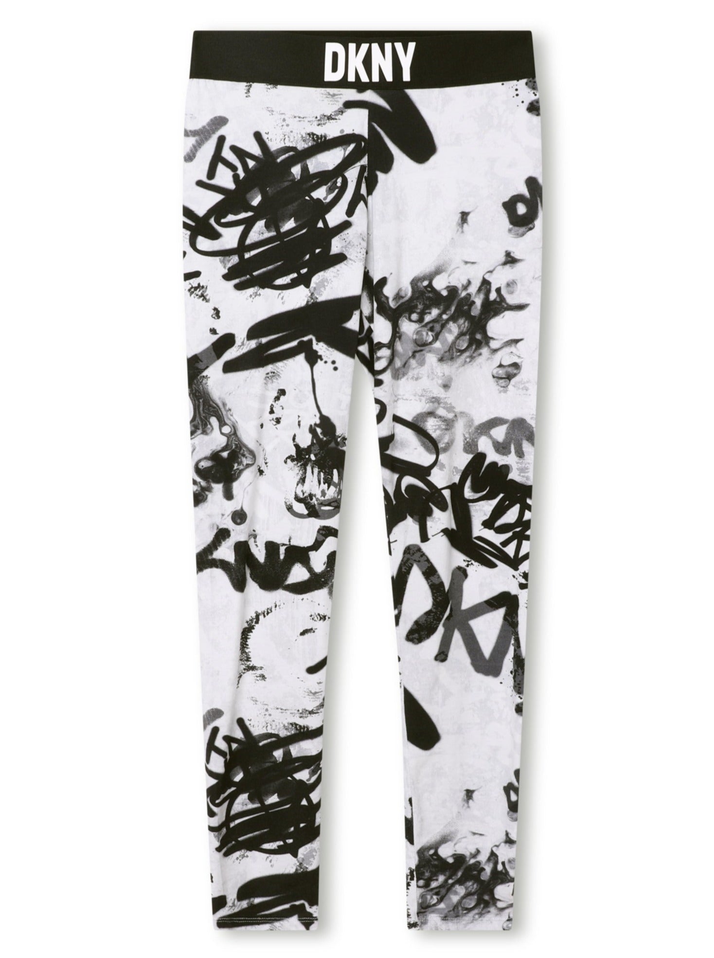 DKNY Junior White & Black Cotton Graffiti Leggings _D34B06-N50 – NorthGirls