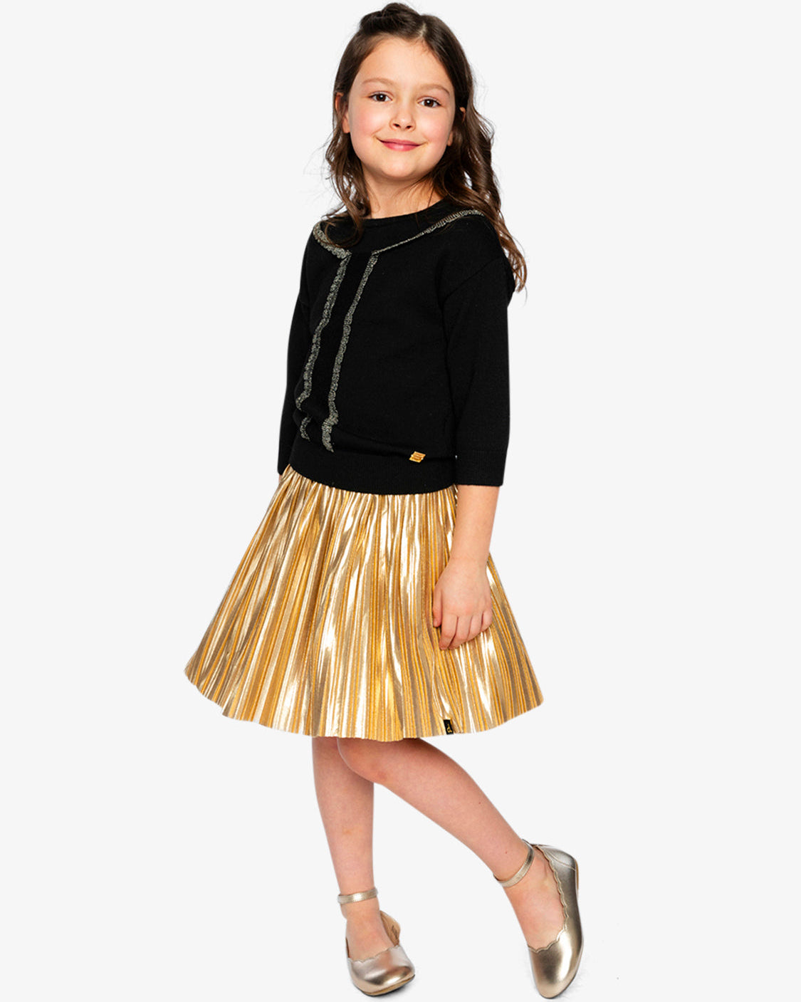 Deux Par Deux Girls Pleated Skirt