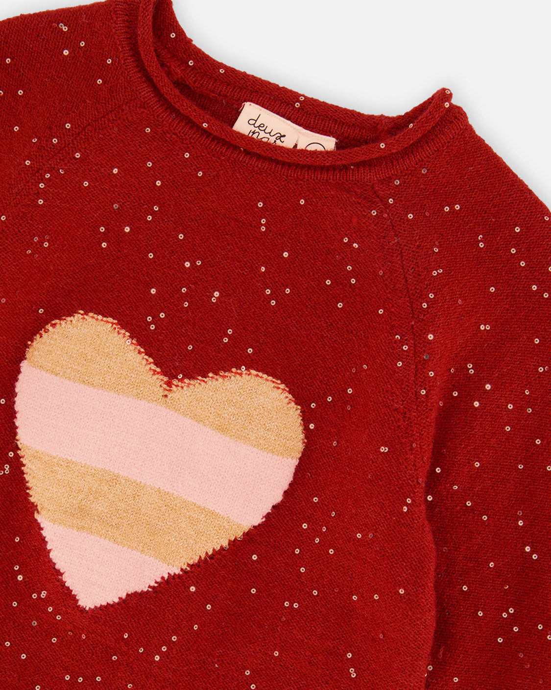 Deux Par Deux Girls Sequin Knit Sweater