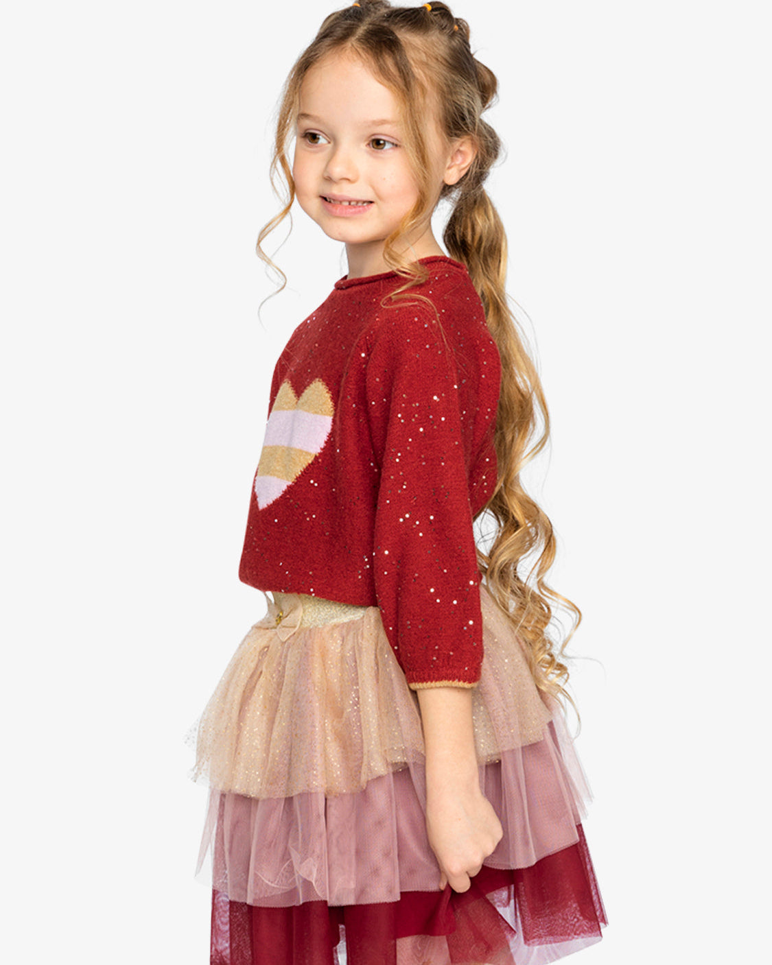 Deux Par Deux Girls Shimmering Tulle Skirt