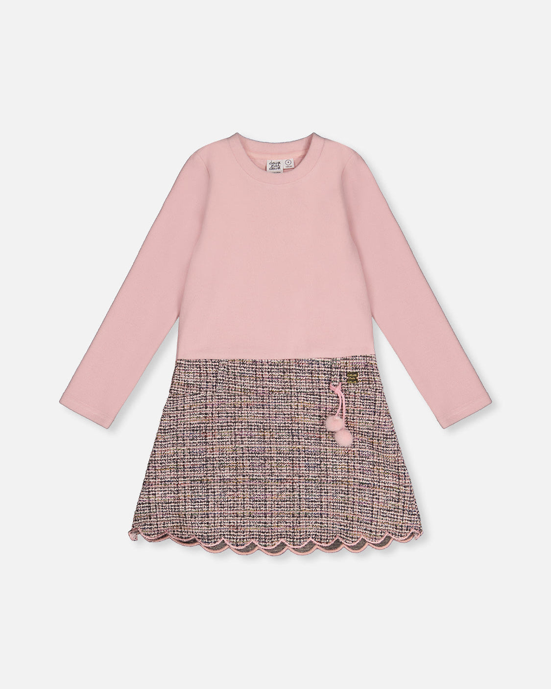 Deux Par Deux Girls Two Tone Dress