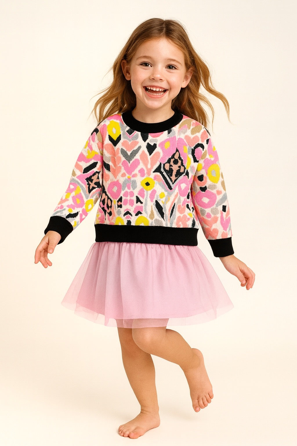 Billie Blush Girls Printed Dress_ U21306