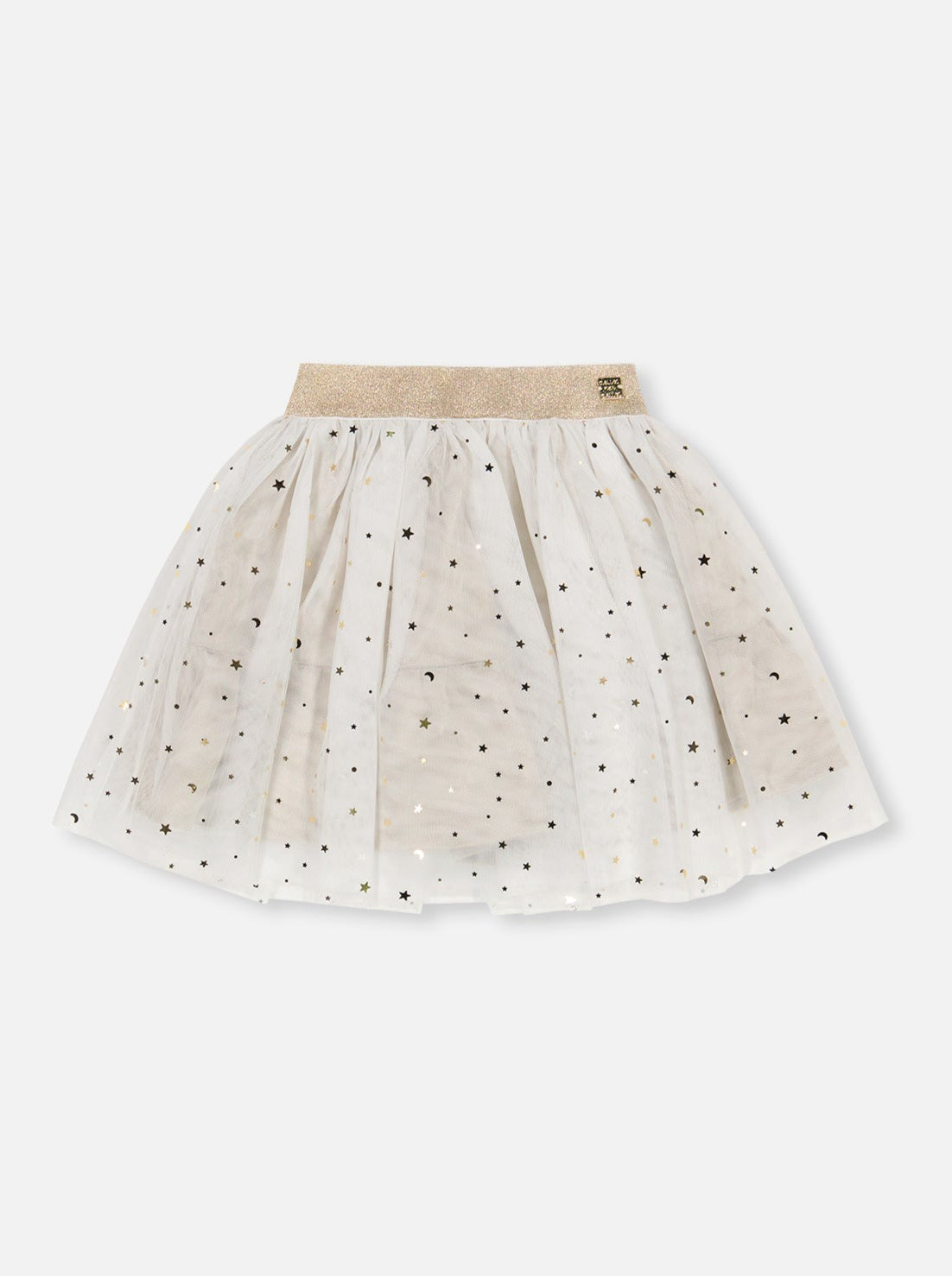 Deux Par Deux Off White Glitter Tulle Skirt _F20NG80-101B