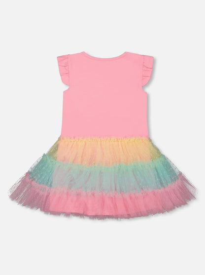 Deux Par Deux Baby Pink Short Sleeve Dress w/ Tulle Skirt_ F30E88-680A