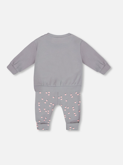 Baby Girl Peach Graphic Loungewear Set