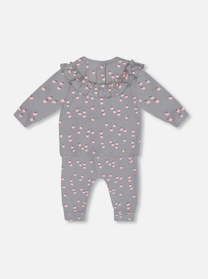 Baby Girl Micro Peach Printed Loungewear Set