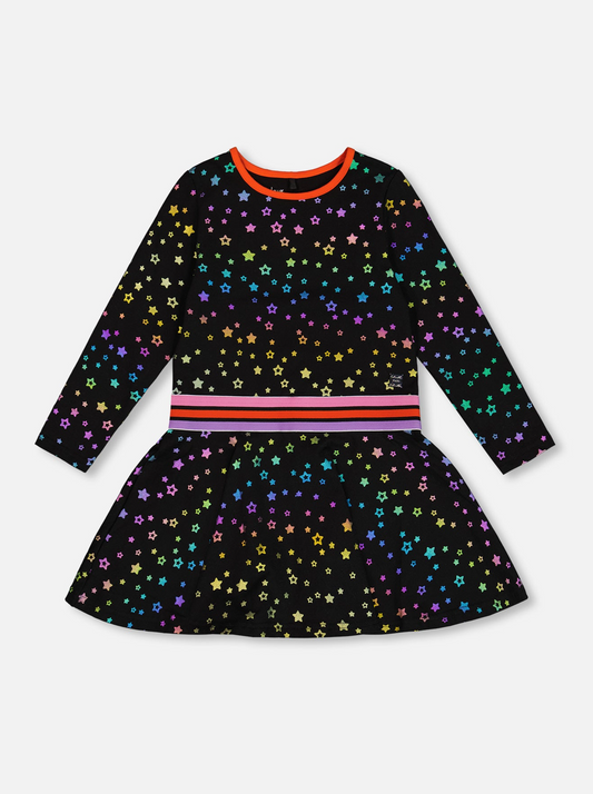 Girls Printed Foil Stars Dress