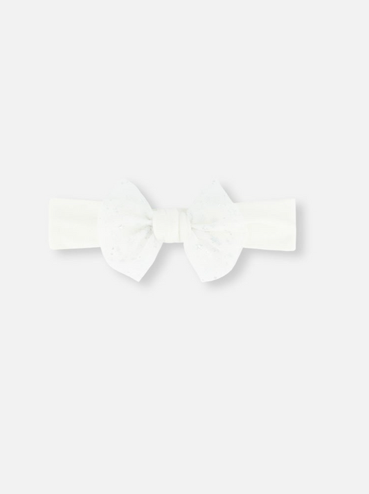 Girl Headband With Glittering Tulle Bow