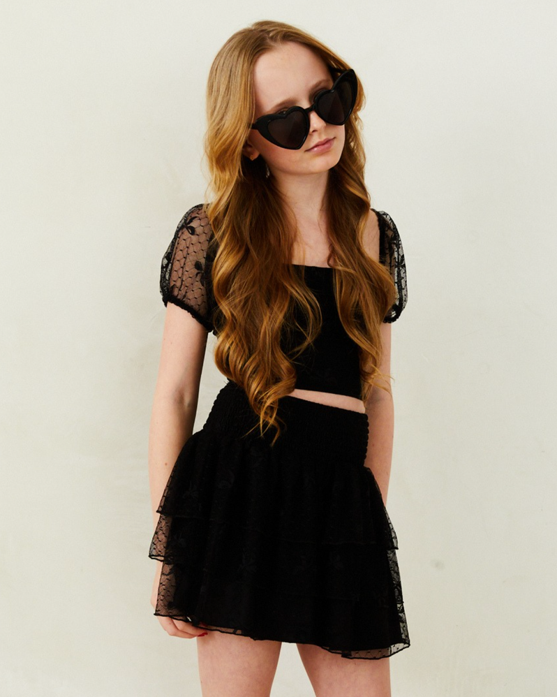 Theme Girls Gemma Mesh Mini Skirt_ AM321